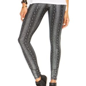 Joe'S Skinny Snakeskin Print Leggings Black